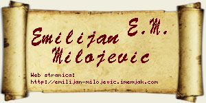 Emilijan Milojević vizit kartica